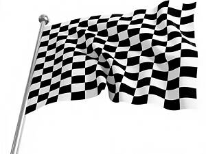 Гоночний прапор RESTEQ 150×90 см - чорно-білий фінішний прапор клітка для автоспорту