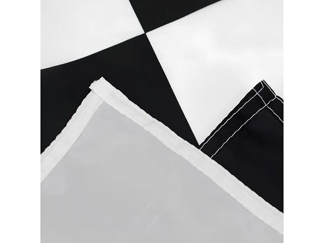 Гоночний прапор RESTEQ 150×90 см - чорно-білий фінішний прапор клітка для автоспорту - Фото 3