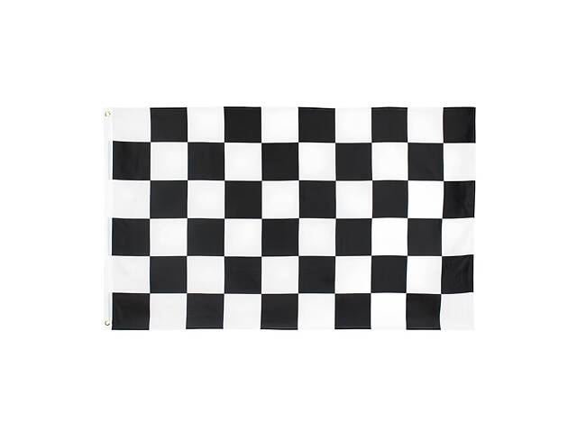 Гоночний прапор RESTEQ 150×90 см - чорно-білий фінішний прапор клітка для автоспорту - Фото 4
