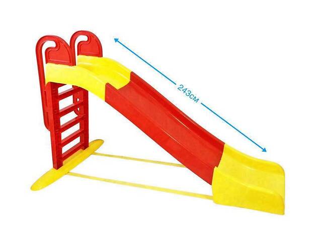 Велика гірка червоно жовта для катання Долоні 014550/3, спуск 243 см - Фото 1