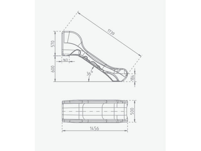 Гірка для дітей Bronco 174 см. з литого HDPE пластику 38, 200, Зелений - Фото 2