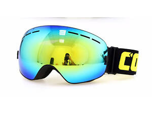Гірськолижна маска Copozz GOG-201 Black/Mirror Glod + Лінза жовта Copozz