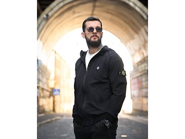 Міська Ветровка Stone island кишеня black 4 ДЛ7035 - Фото 1