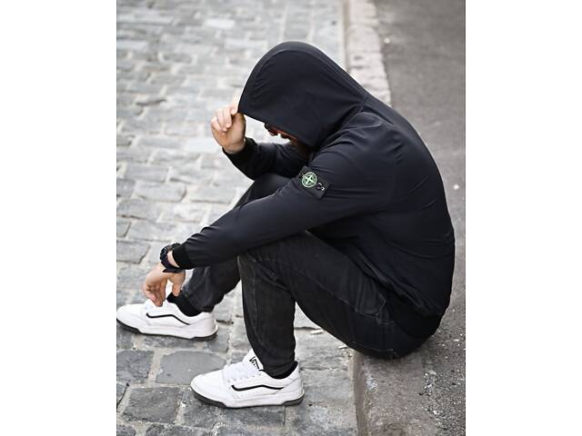 Міська Ветровка Stone island кишеня black 4 ДЛ7035 - Фото 7