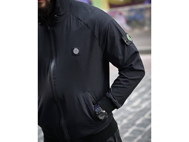 Міська Ветровка Stone island кишеня black 4 ДЛ7035 - Фото 9