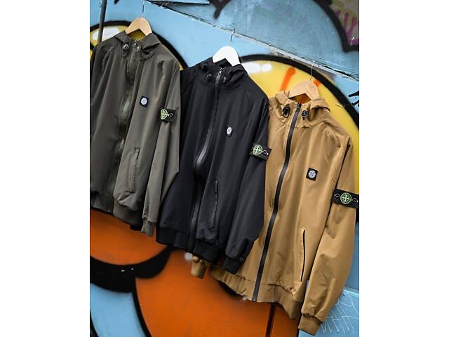 Міська Ветровка Stone island кишеня black 4 ДЛ7035 - Фото 10