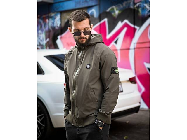 Міська вітровка Stone Island карман оліва 4 люкс ДЛ7037 - Фото 1