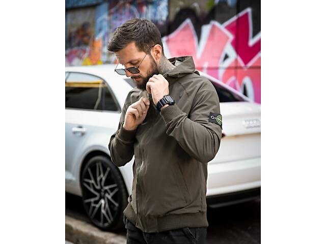 Міська вітровка Stone Island карман оліва 4 люкс ДЛ7037 - Фото 3