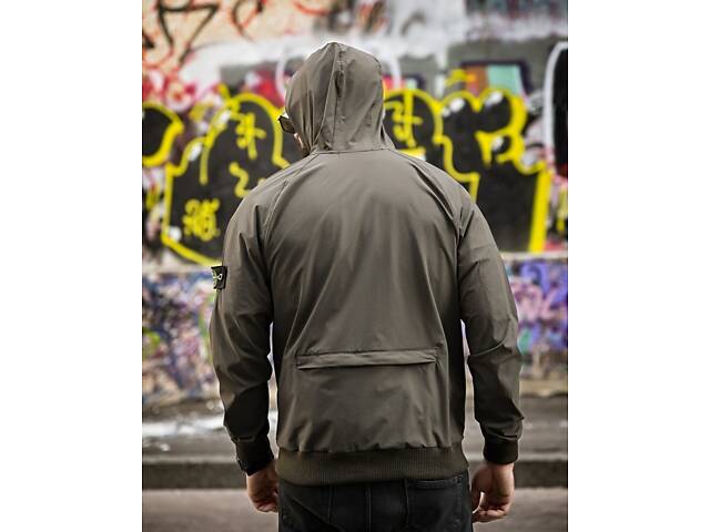 Міська вітровка Stone Island карман оліва 4 люкс ДЛ7037 - Фото 5