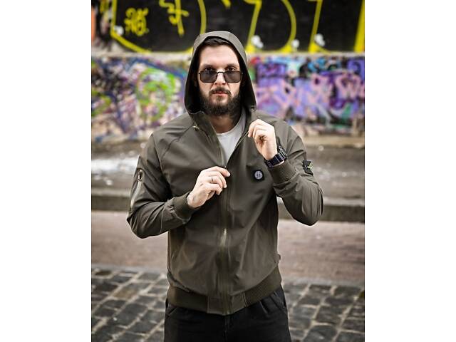 Міська вітровка Stone Island карман оліва 4 люкс ДЛ7037 - Фото 6