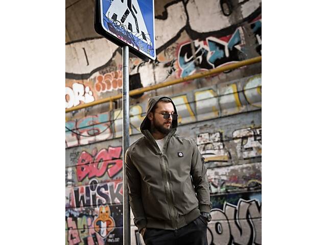 Міська вітровка Stone Island карман оліва 4 люкс ДЛ7037 - Фото 7