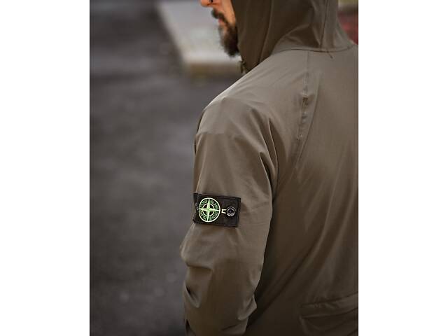 Міська вітровка Stone Island карман оліва 4 люкс ДЛ7037 - Фото 8