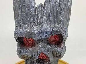 Горшочек для цветов и канцелярии Грут Groot G10 Черный череп + круглая подставка