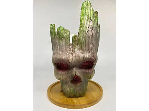 Горщик для квітів та канцелярії Грут Groot G11 череп + кругла підставка