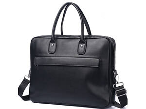 Горизонтальная кожаная мужская сумка портфель для ноутбука и документов Tiding Bag