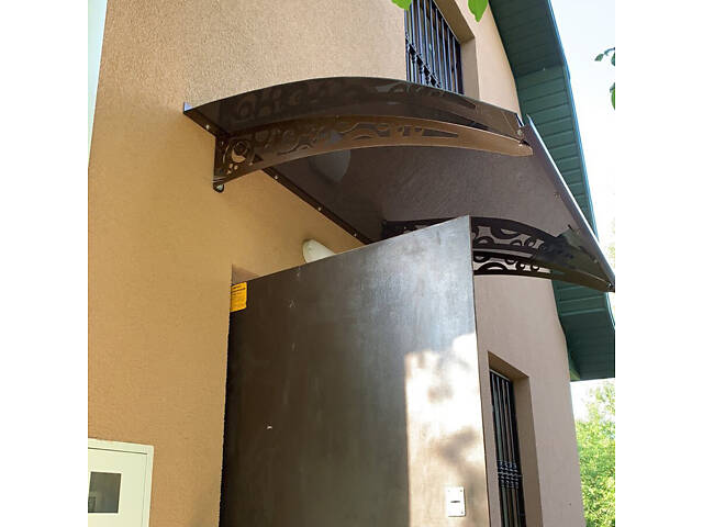 Готовий збірний навіс (козирок) над дверима Dash'Ok 1.5x1 м Style, Мідь антик кронштейн монолітний полікарбонат - Фото 4