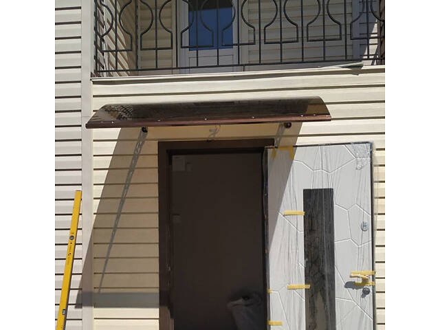 Готовий збірний навіс (козирок) над дверима Dash'Ok 1.5x1 м Style, Мідь антик кронштейн монолітний полікарбонат - Фото 2