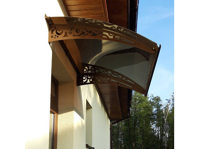 Готовий збірний навіс (козирок) над дверима Dash'Ok 1.5x1 м Style, Мідь антик кронштейн монолітний полікарбонат - Фото 3