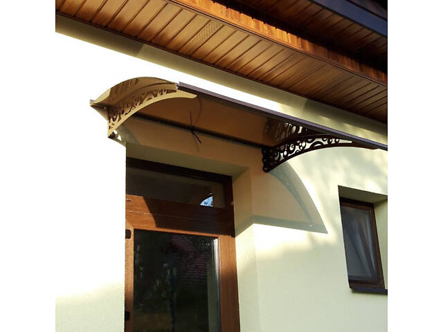 Готовий збірний навіс (козирок) над дверима Dash'Ok 1.5x1 м Style, Мідь антик кронштейн монолітний полікарбонат - Фото 6