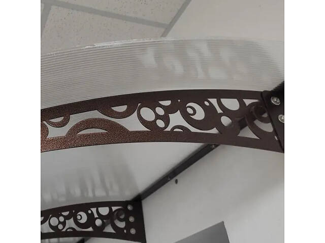 Готовий збірний навіс (козирок) над дверима Dash'Ok 1.5x1 м Style, Мідь антик кронштейн монолітний полікарбонат - Фото 8