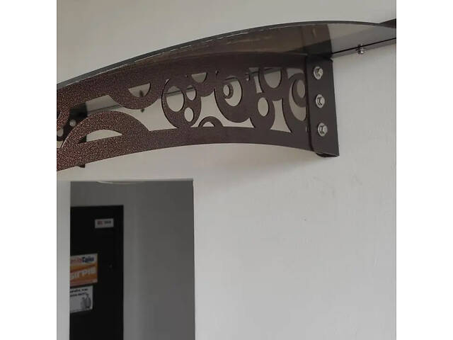 Готовий збірний навіс (козирок) над дверима Dash'Ok 1.5x1 м Style, Мідь антик кронштейн монолітний полікарбонат - Фото 9