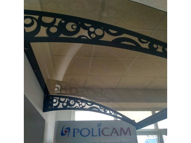 Готовий збірний навіс (козирок) над дверима Dash'Ok 1.5x1 м Style, Мідь антик кронштейн монолітний полікарбонат монолітні. - Фото 5