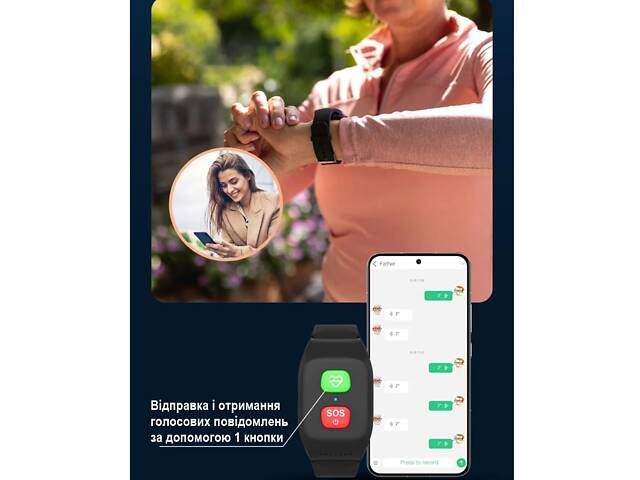 GPS браслет для людей похилого віку та дітей з SOS, голосовим зв'язком, вимірюванням параметрів здоров'я Nectronix S8 - Фото 7