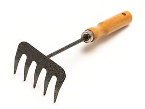 Граблі садові MASTERTOOL 5 зубів 255х95 мм з дерев'яною ручкою 14-6191