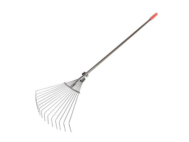 Веялочные раздвижные грабли окрашенные ХОЗЯИН 15 спиц 500х340 мм с держаком 14-6296 - Фото 1
