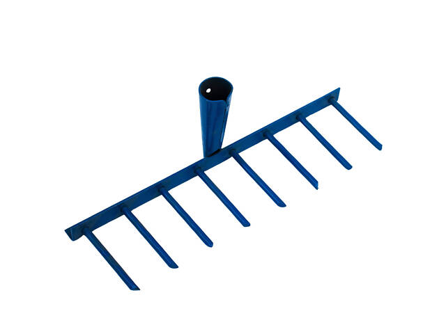 Грабли стальные штыревые с 8 зубьями c держаком (черенком) 1.2 м - Фото 4