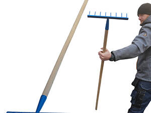 Грабли стальные штыревые с 8 зубьями c держаком (черенком) 1.2 м