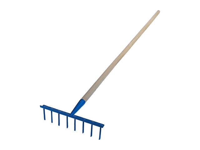 Грабли стальные штыревые с 8 зубьями c держаком (черенком) 1.2 м - Фото 2
