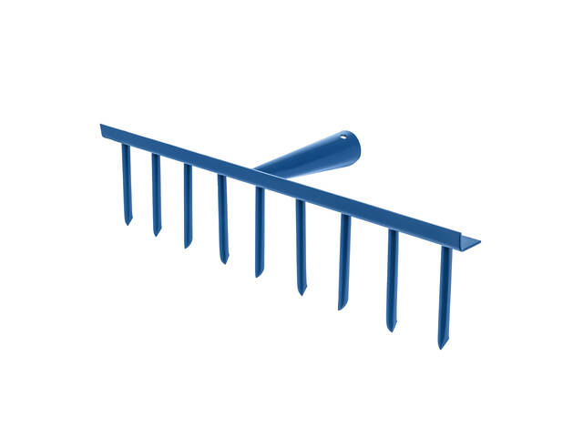Грабли стальные штыревые с 9 зубьями c держаком (черенком) 1.5 м - Фото 5