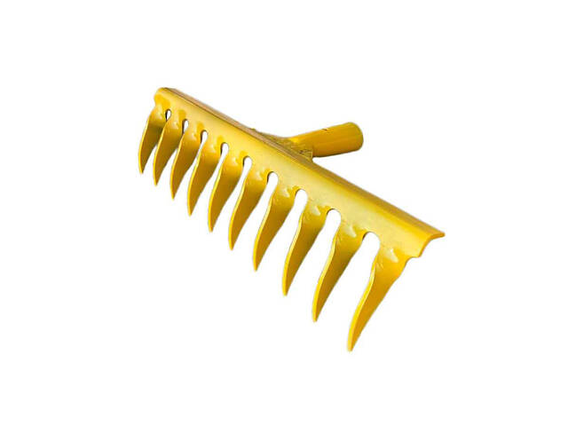 Грабли стальные завитые с 10 зубьями c держаком (черенком) 1.2 м - Фото 2