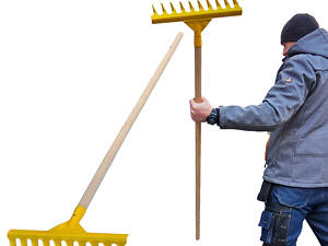 Грабли стальные завитые с 10 зубьями c держаком (черенком) 1.2 м