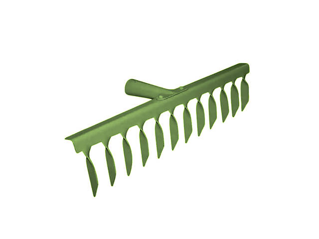 Грабли стальные завитые с 12 зубьями c держаком (черенком) 1.2 м - Фото 3
