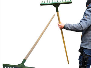 Грабли стальные завитые с 12 зубьями c держаком (черенком) 1.2 м