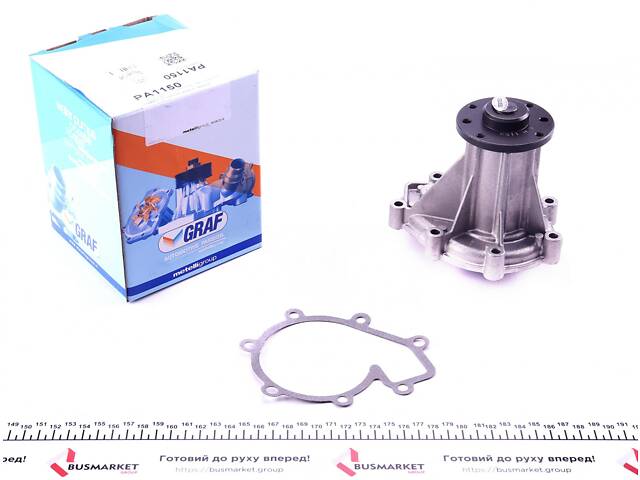 GRAF PA1150 Помпа води Ssangyong Actyon/Kyron 2.0Xdi 06-/Rexton/Rodius/Stavic 2.7Xdi 04- (R/B) (10 лоп) - Фото 1