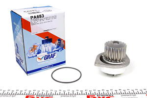 GRAF PA683 Насос воды Citroen Berlingo/C2/C3/C4/Peugeot 106/206/207/307/308/Partner 1.6 96- (19z) (B/B) (6 лоп)