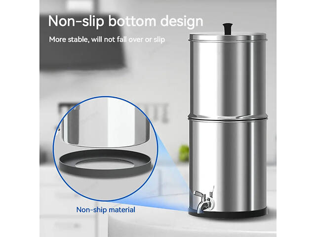 Гравітаційний фільтр для води 8.5 л, два вугільні стрижневі фільтри зі сріблом - Фото 2