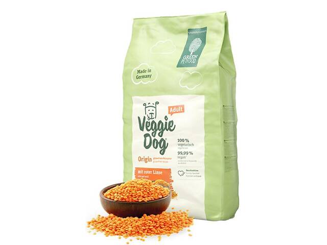 Green Petfood VeggieDog Origin Adult (Грин Петфуд ВеггиДог) вегитарианский корм для собак с чечевицей 10 кг - Фото 2