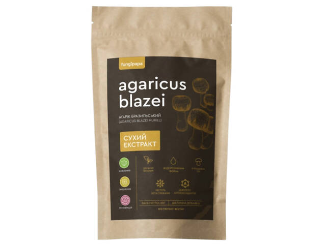 Грибной комплекс Fungipapa Агарик Бразильский Agaricus blazei Murill 60 г 30 порций (000023076) - Фото 1
