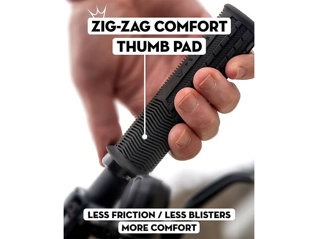 Гріпси Peaty's Monarch Grip Knurl, Thin 30>32mm, Race Control, Black - Фото 2