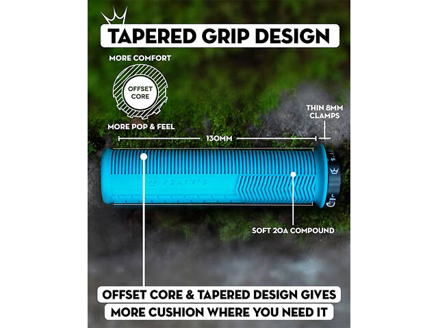 Гріпси Peaty's Monarch Grip Knurl, Thin 30>32mm, Race Control, Black - Фото 5