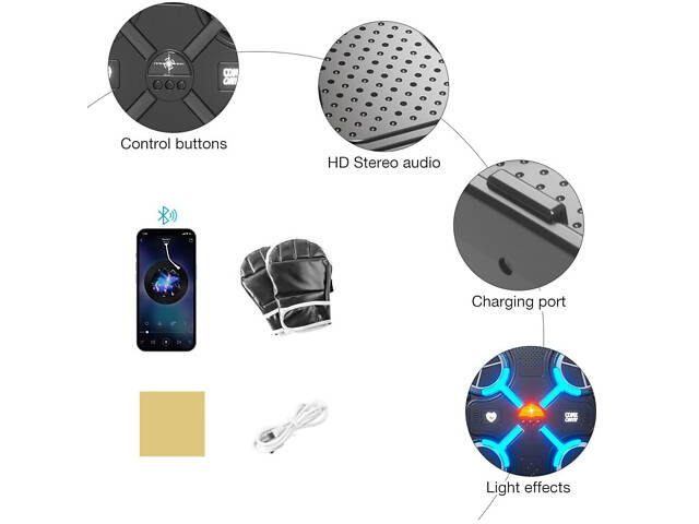 Груша боксерський тренажер на стіну для дітей, Intelligent Boxing Machine STC-15 Bluetooth - Фото 5