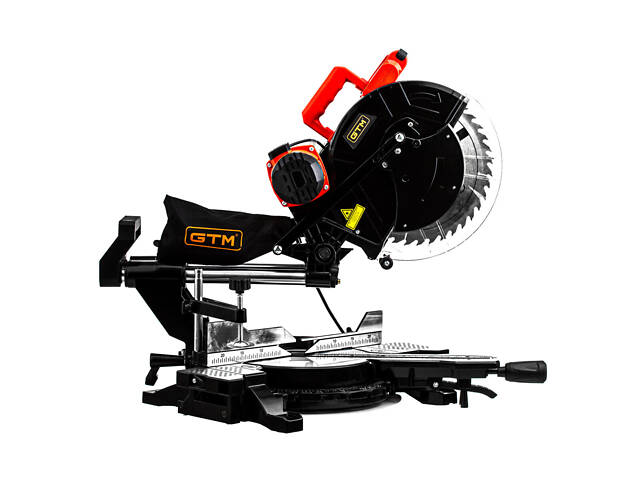 GTM Пила торцовочная HM1245 1800Вт, 305*30мм, 3800б/мин, с протяжным механизмом и лазером - Фото 1