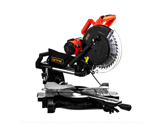 GTM Пила торцовочная HM1245 1800Вт, 305*30мм, 3800б/мин, с протяжным механизмом и лазером - Фото 2