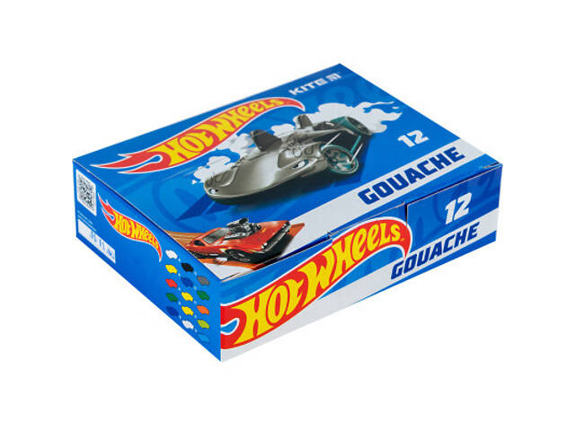 Гуашеві фарби Kite Hot Wheels 12 кольорів, 20 мл (HW23-063) - Фото 1