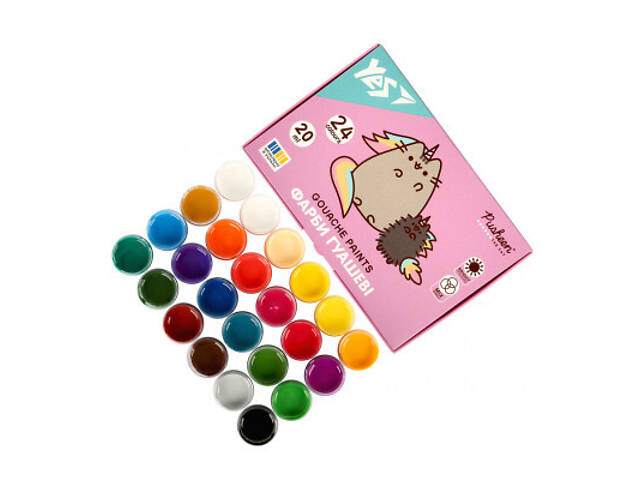 Гуашевые краски Yes Pusheen 24 кольорів по 20 мл (230404) - Фото 4