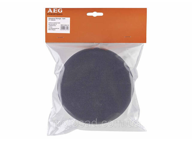 Губка полірувальна м'яка, з липучкою 'Велкро' AEG : Ø150 x 50 мм - Фото 2